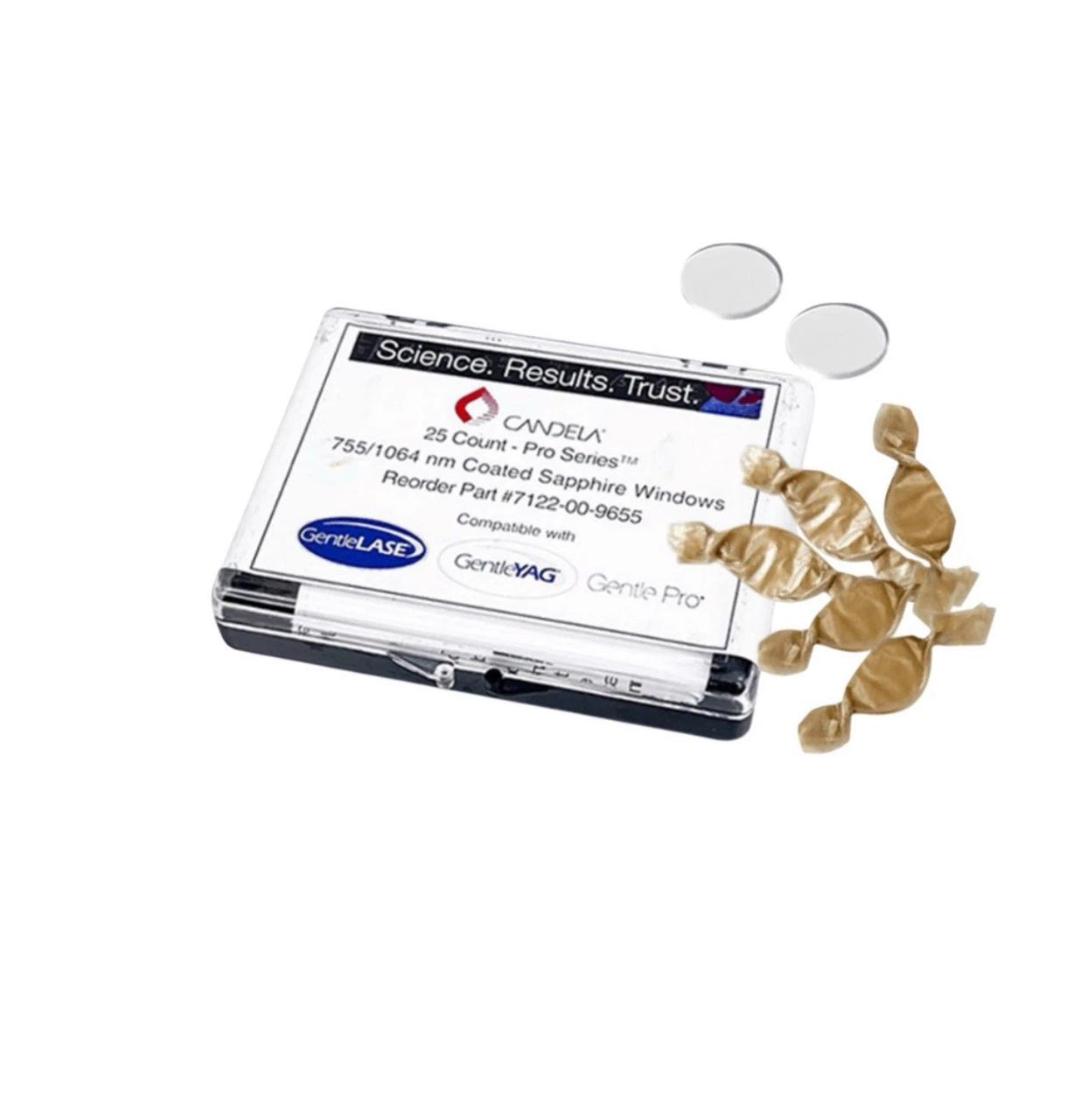 Candela pro series 755/1064 nm sapphire windows, Gpro 25 pk, 7122-00-9655