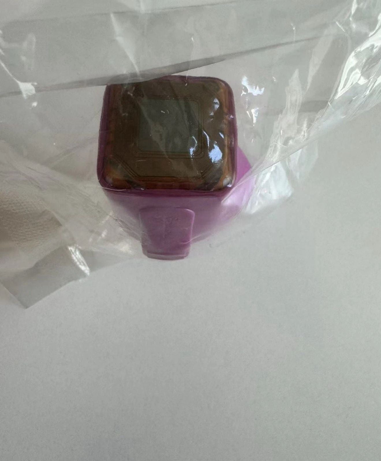 Top view of SOLTA Thermage FLX Total Tip 4.0cm² cartridge showing treatment surface area, sealed in sterile packaging for single-use procedures.