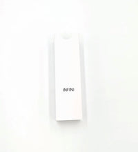 Minimalist white box labeled 'INFINI' for Lutronic Infini 49-pin microneedling tips, part of a 10-pack packaging for aesthetic clinics.